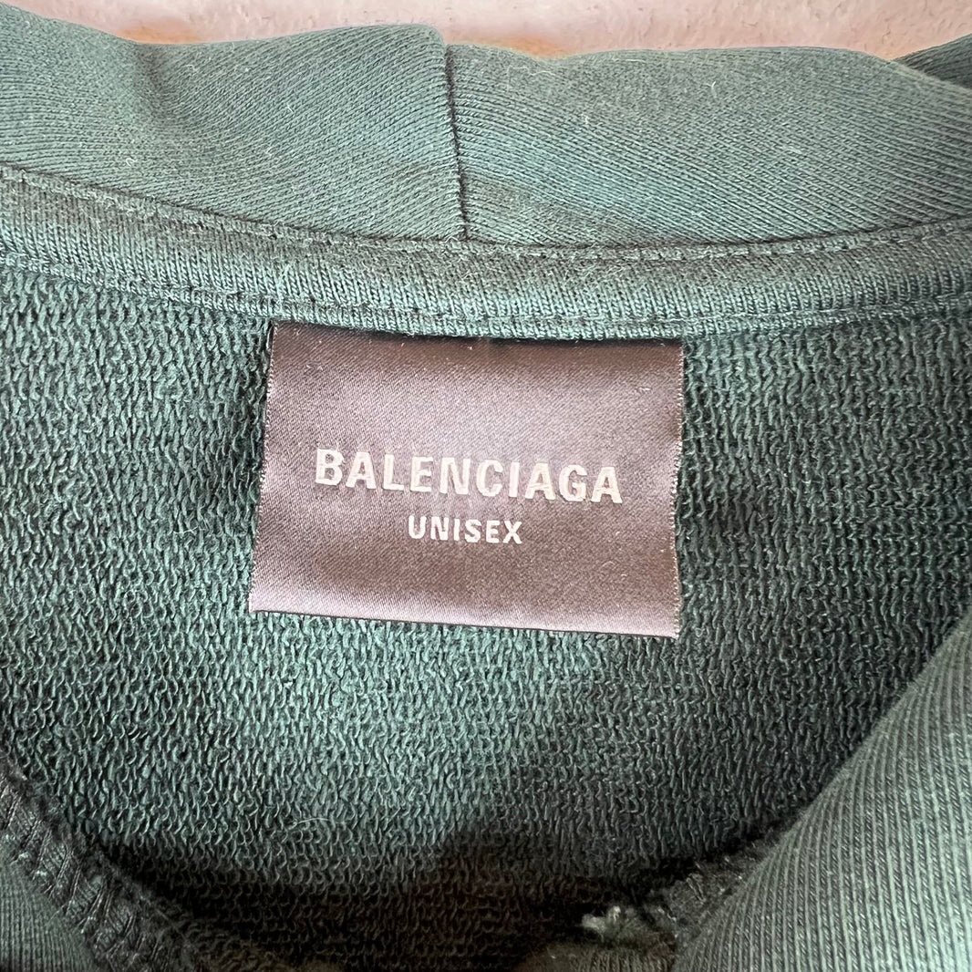 Balenciaga Sample Dark Green Size Sticker Zip Up Hoodie