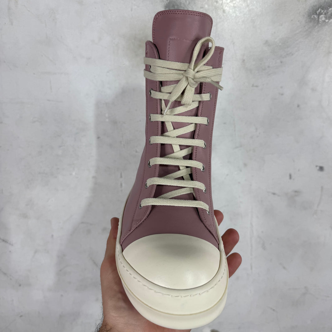 Rick Owens Pink Leather Ramone Highs