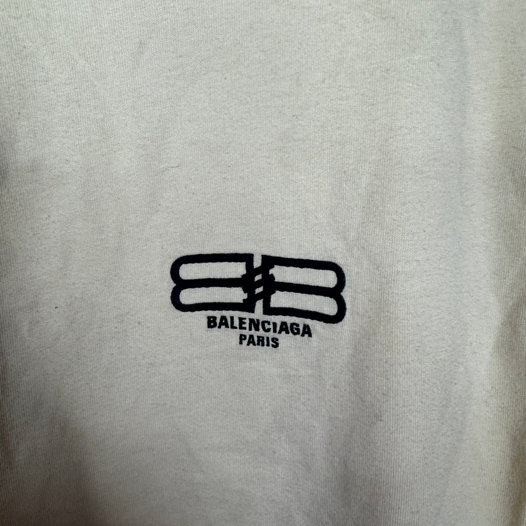 Balenciaga Cream BB Logo T-Shirt
