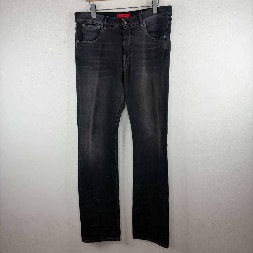 424 Black Straight Leg Jeans