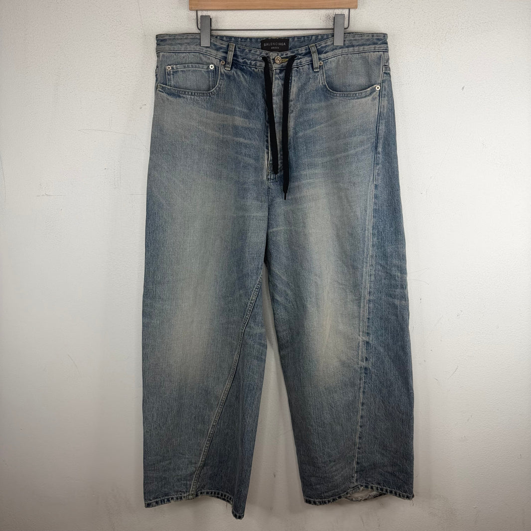 Balenciaga Twisted Seam Drawstring Baggy Pants