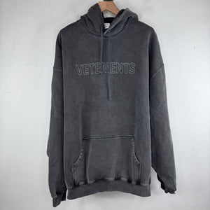 Vetements Stitch Logo Charcoal Hoodie