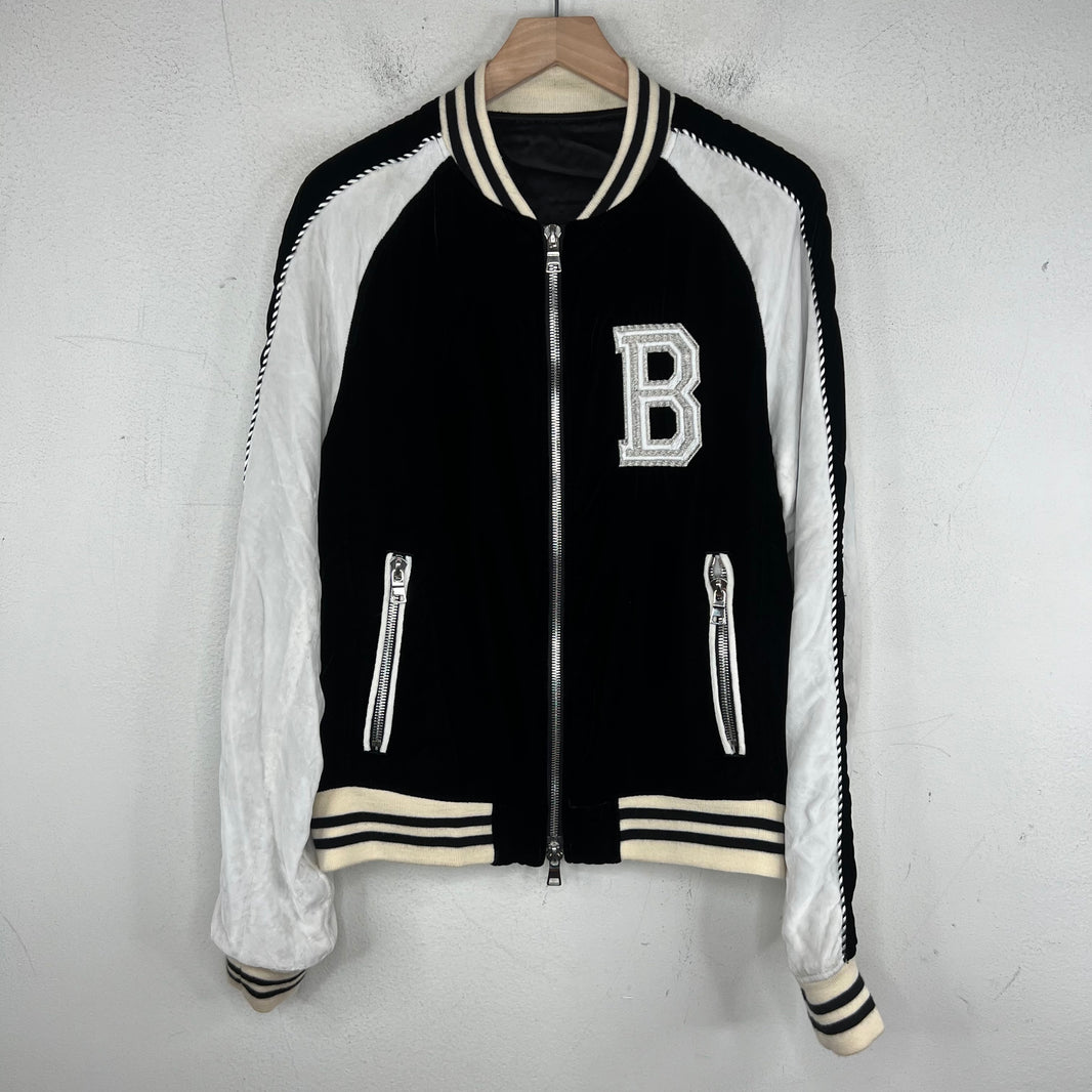 Balmain Crest Velour Teddy Jacket