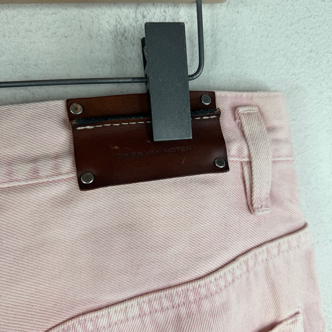 Dries Van Noten Pink Wide Leg Baggy Jeans