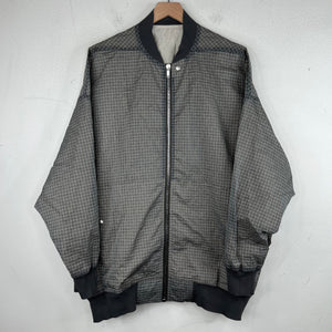 Rick Owens Gray Edfu Grid Bomber Jacket