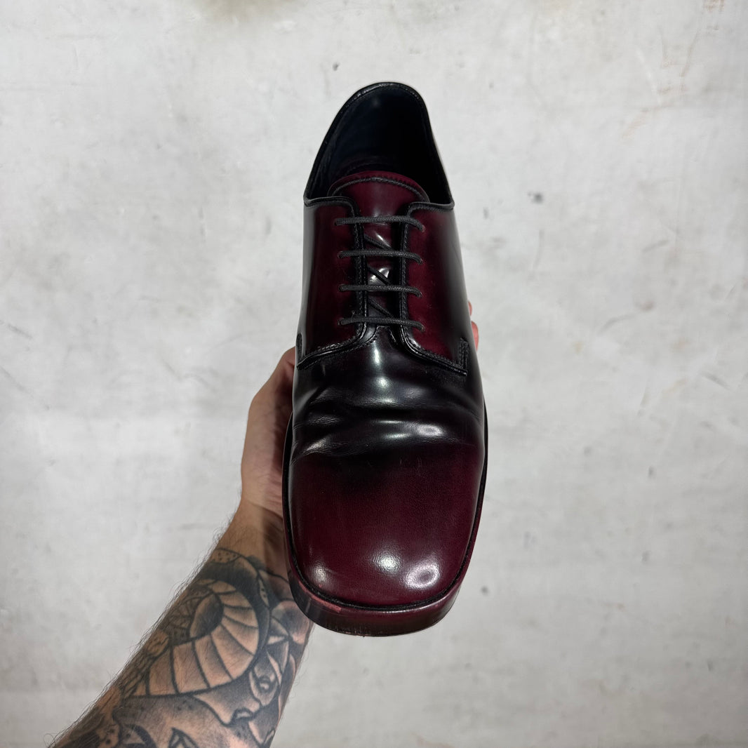 Prada Oxblood Garnet Brushed Derby's