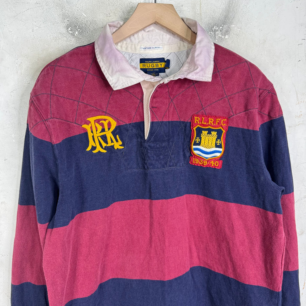 Ralph Lauren Rugby PRL Patch Striped L/S Polo