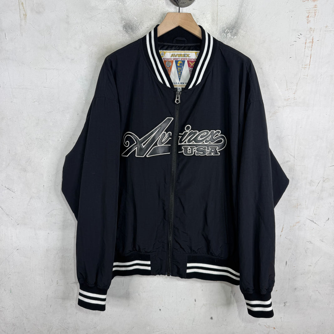 Avirex Leather Script Windbreaker Jacket