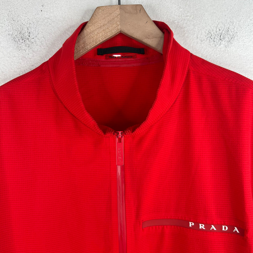 Prada Red Tab Track Jacket