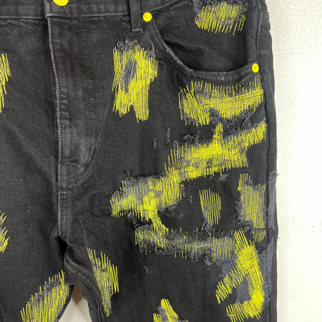 Endless Denim Yellow Logo Denim Jeans