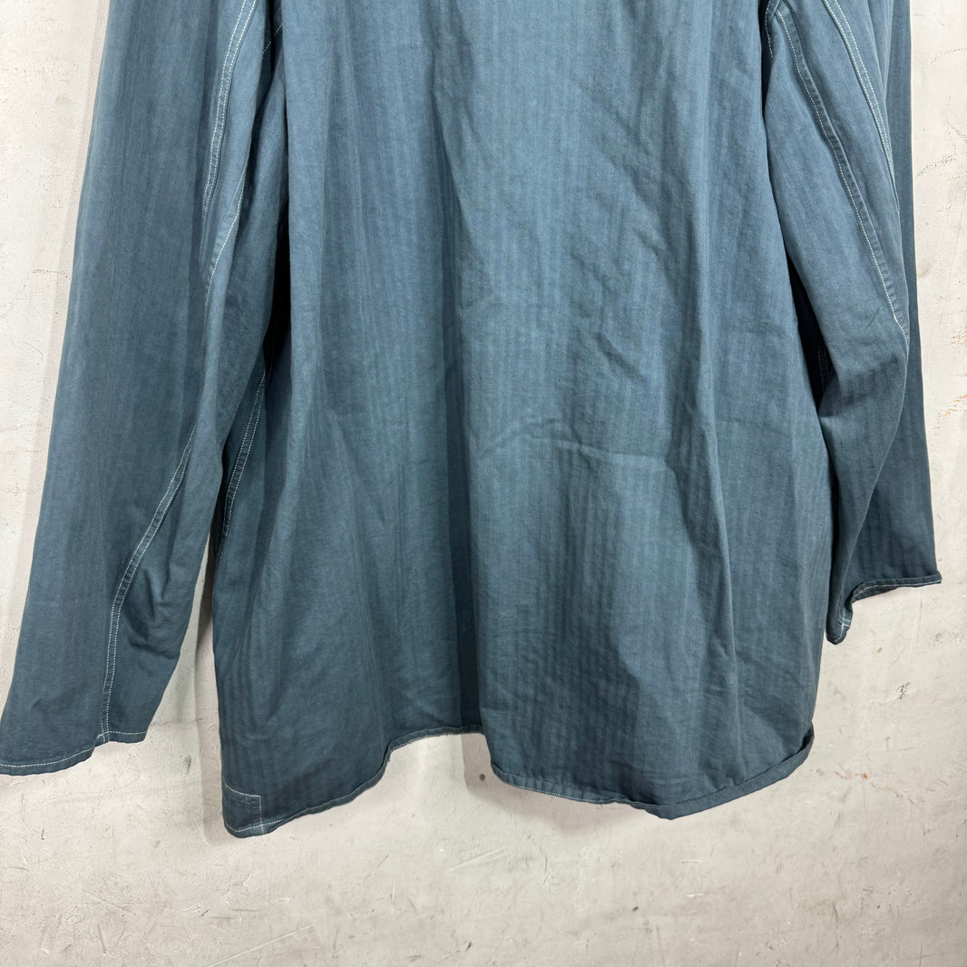 Margiela Oversized Laced Tunic Shirt Blue