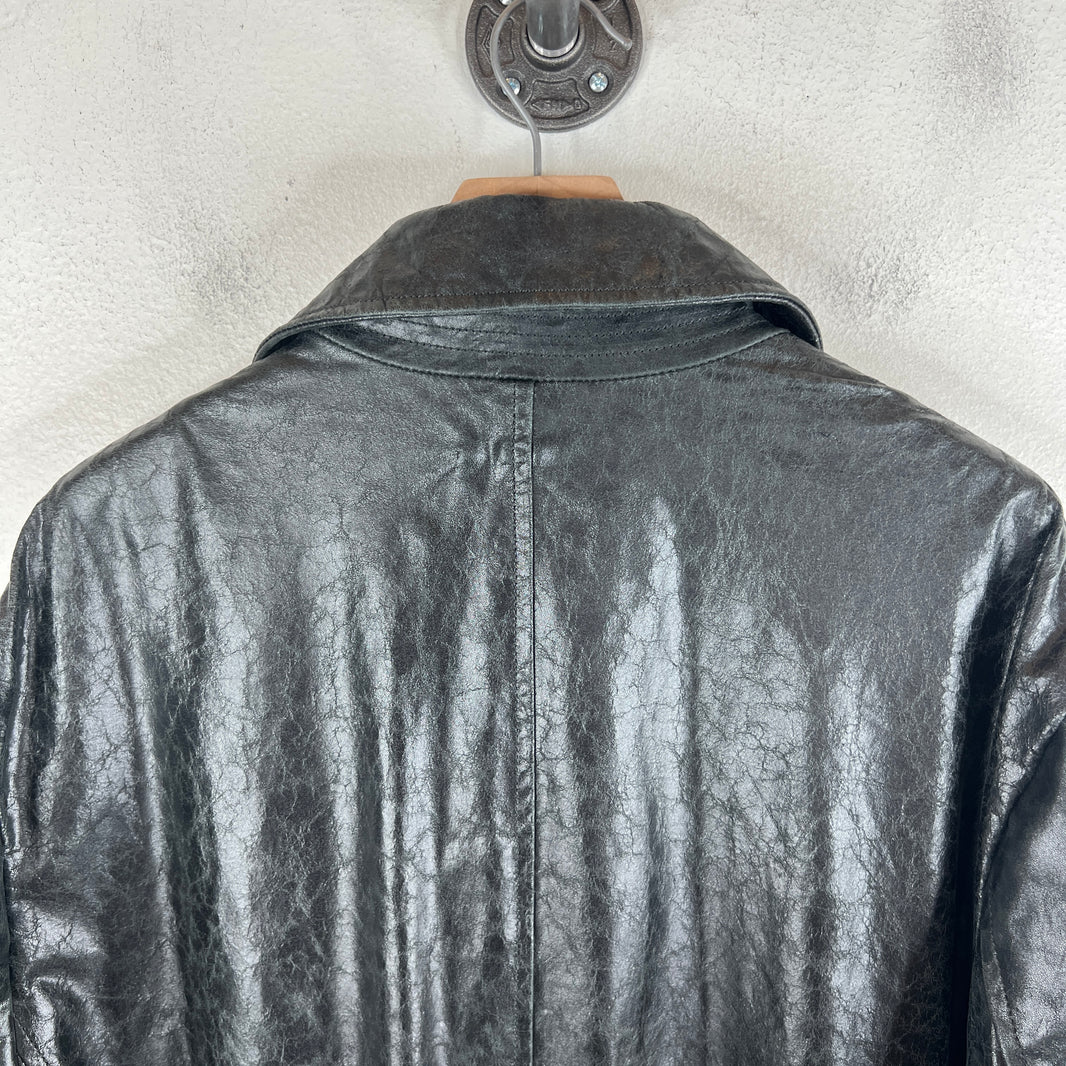 424 Paper Leather Trench Coat