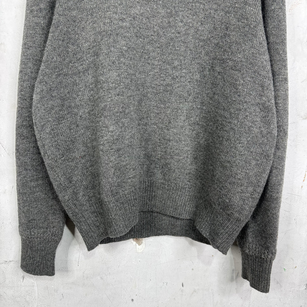 Ralph Lauren Wool Grey Asymmetrical Zip Sweater