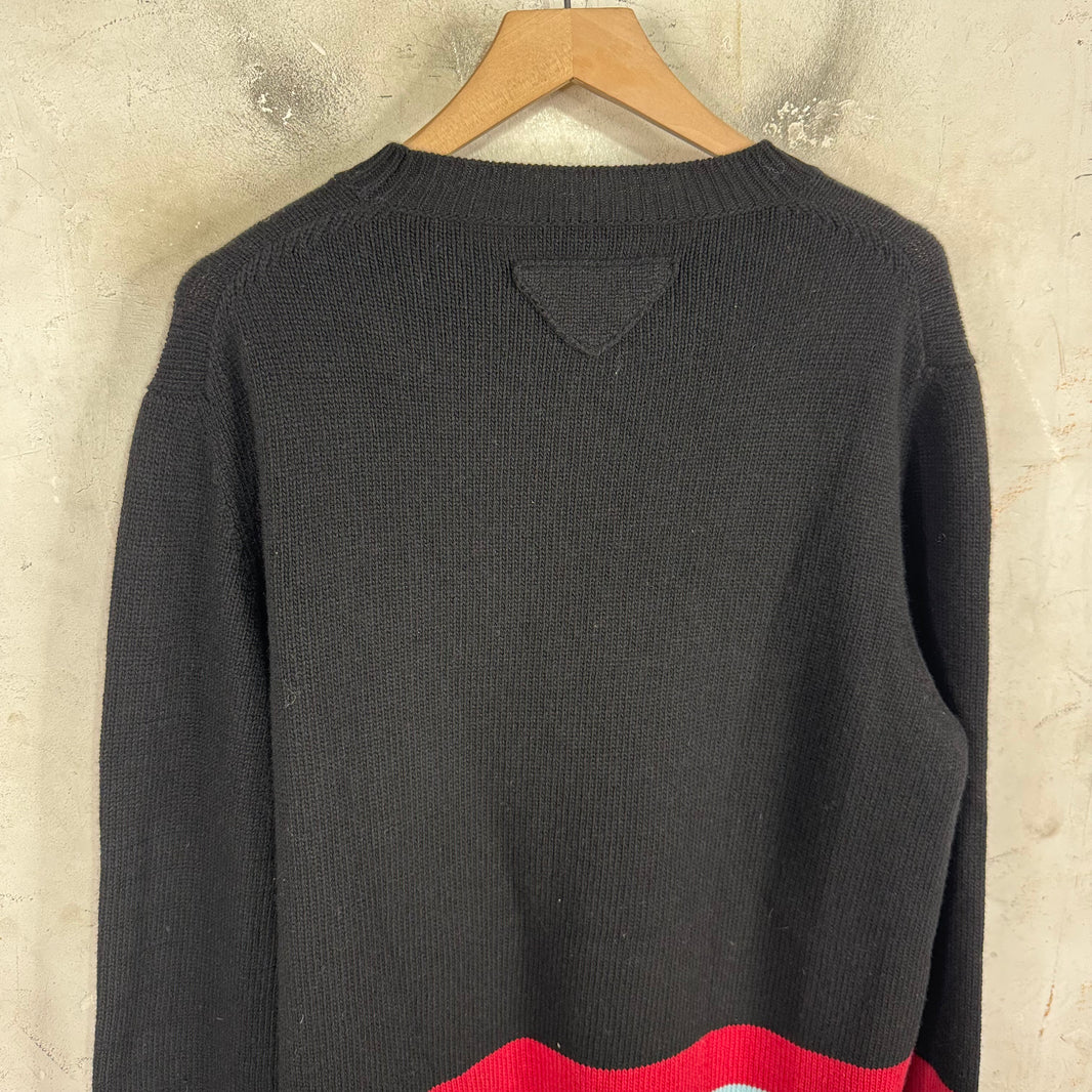 Prada 22' Raf Striped Wool Sweater
