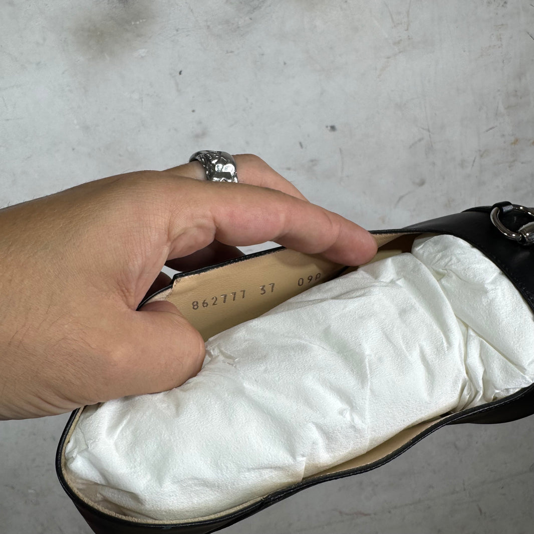 Gucci Black Vittoria Ballet Flats DS