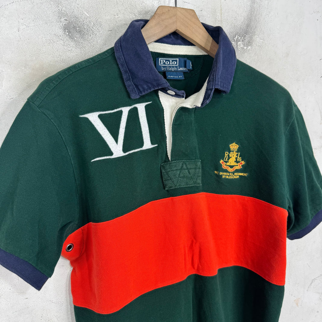 Ralph Lauren Green/Orange Stripe Crested Polo
