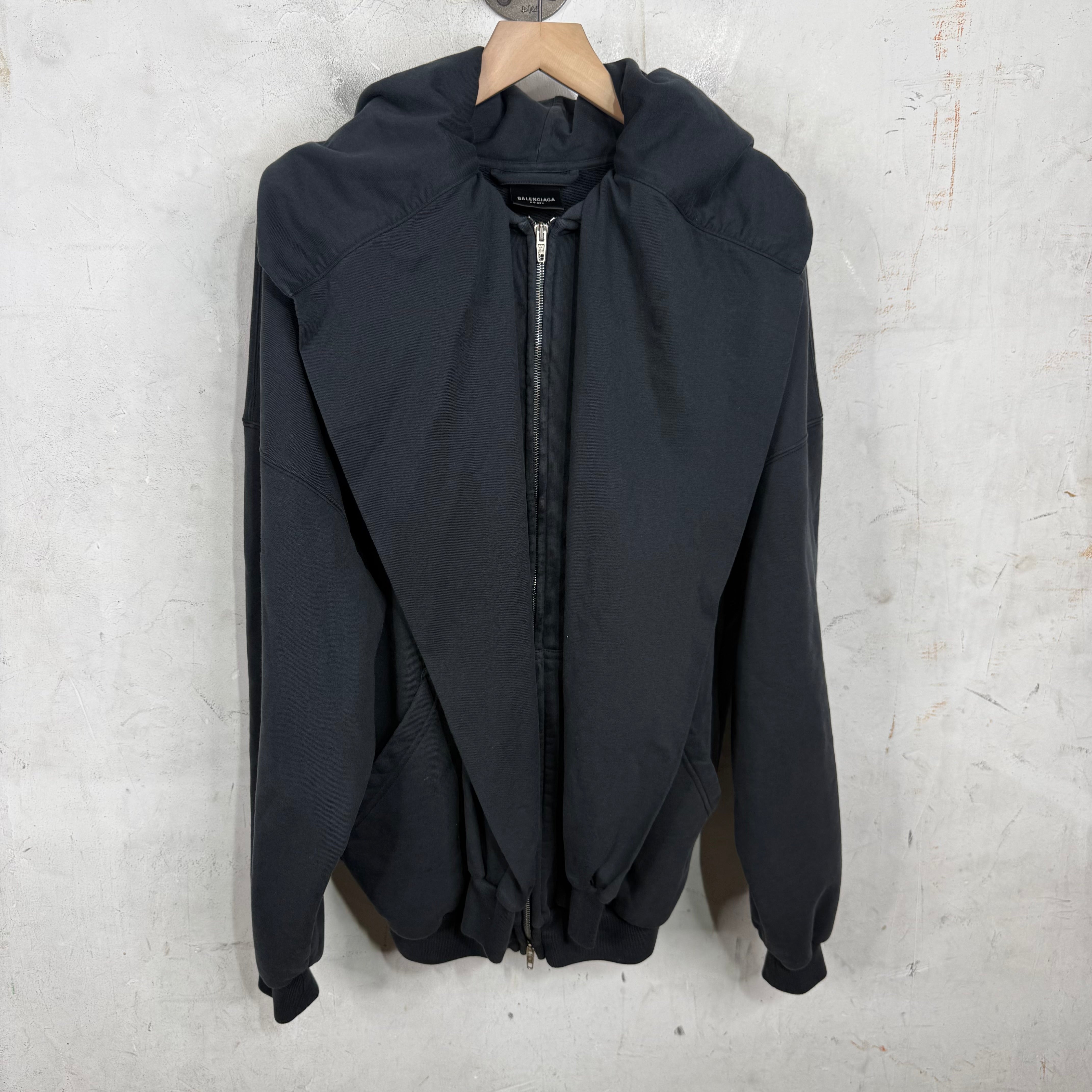 トップス BALENCIAGA Lined Incognito Zip-Up Hoodie Balenciaga - Incognito Oversized Layered Stretch-Cotton Jersey Zip