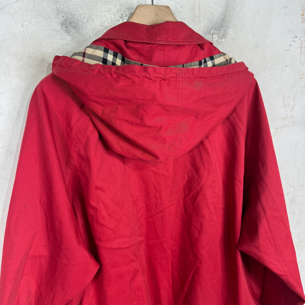 Burberry Red Zipped Long Coat