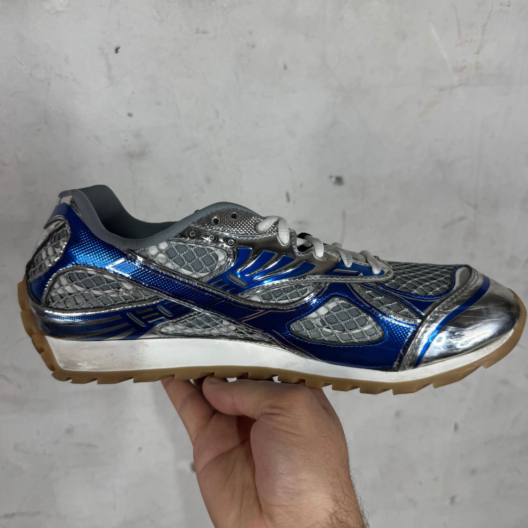 Bottega Veneta Blue Metallic Orbits