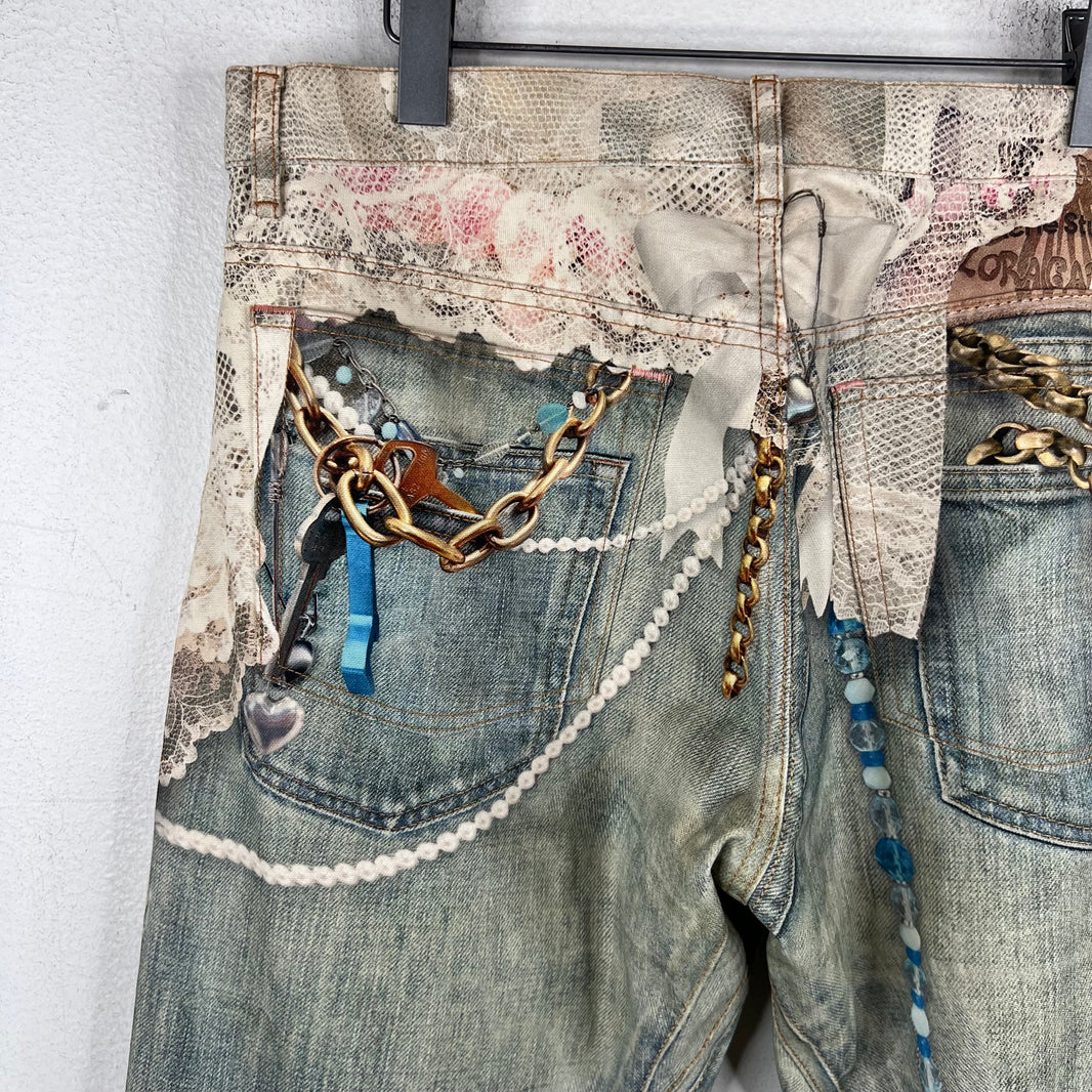 Acne Studios Pearl & Lace Trompe Denim Jeans