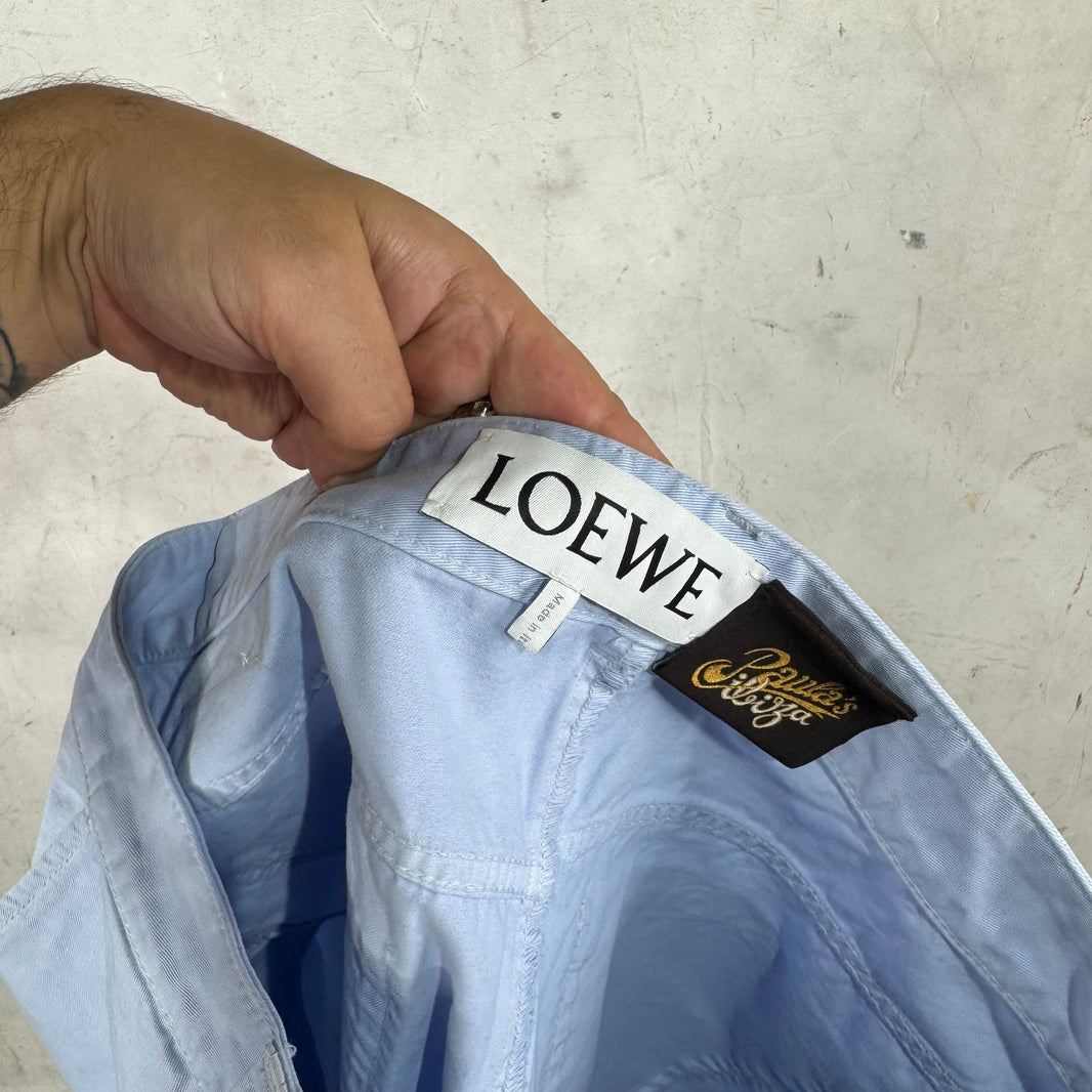 Loewe Faded Anagram Distressed Trouser Shorts