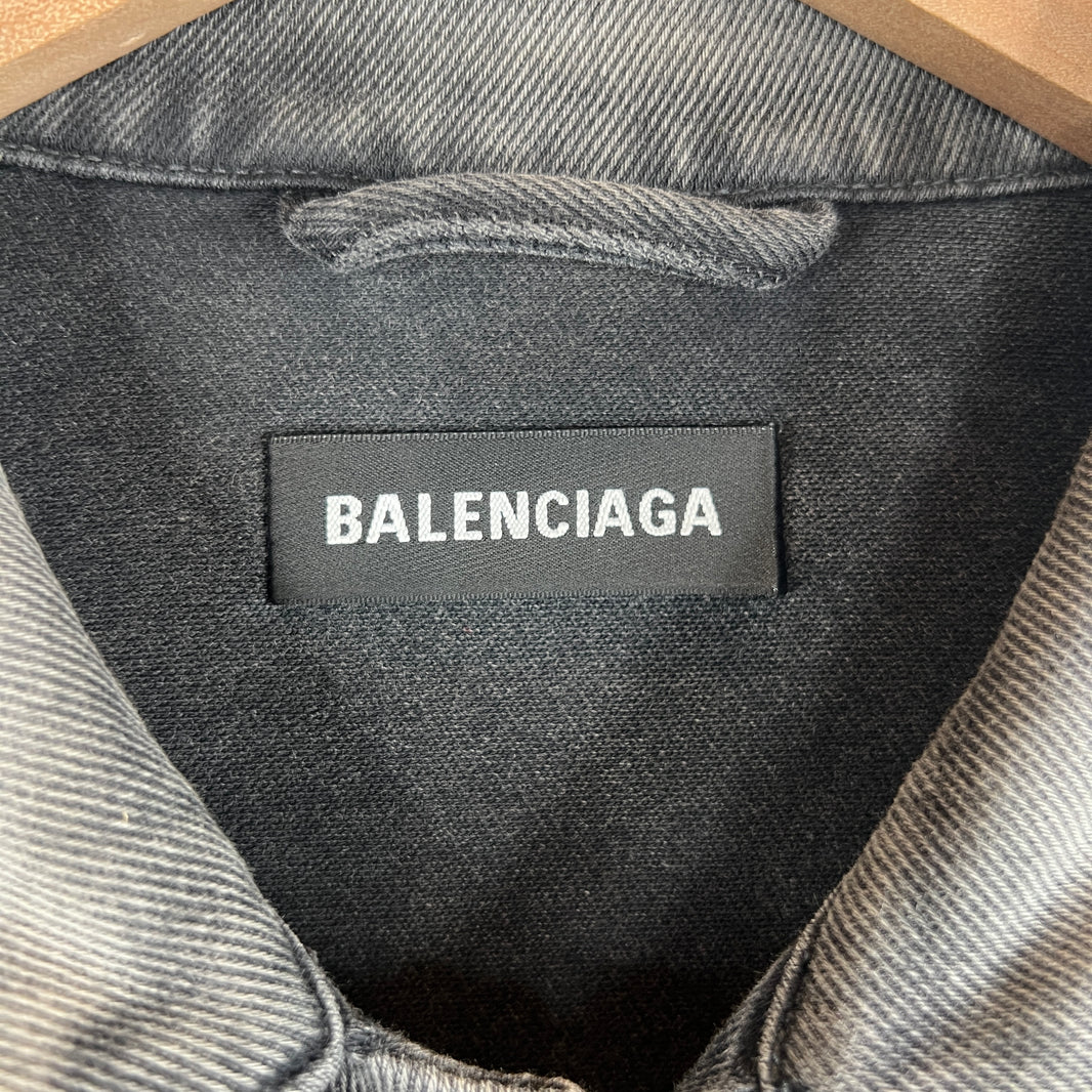 Balenciaga Sample Thin Black Wash Denim Jacket