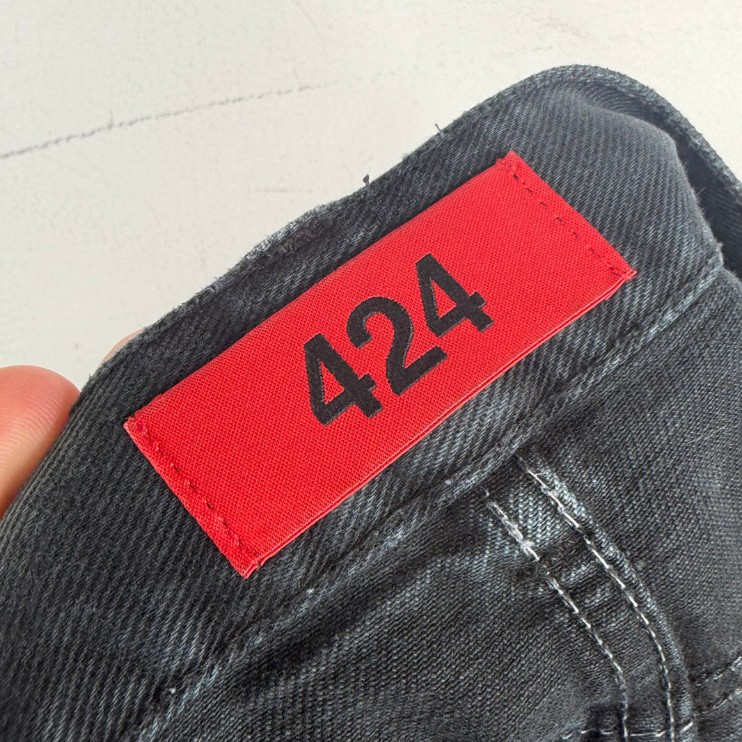 424 Black Straight Leg Jeans