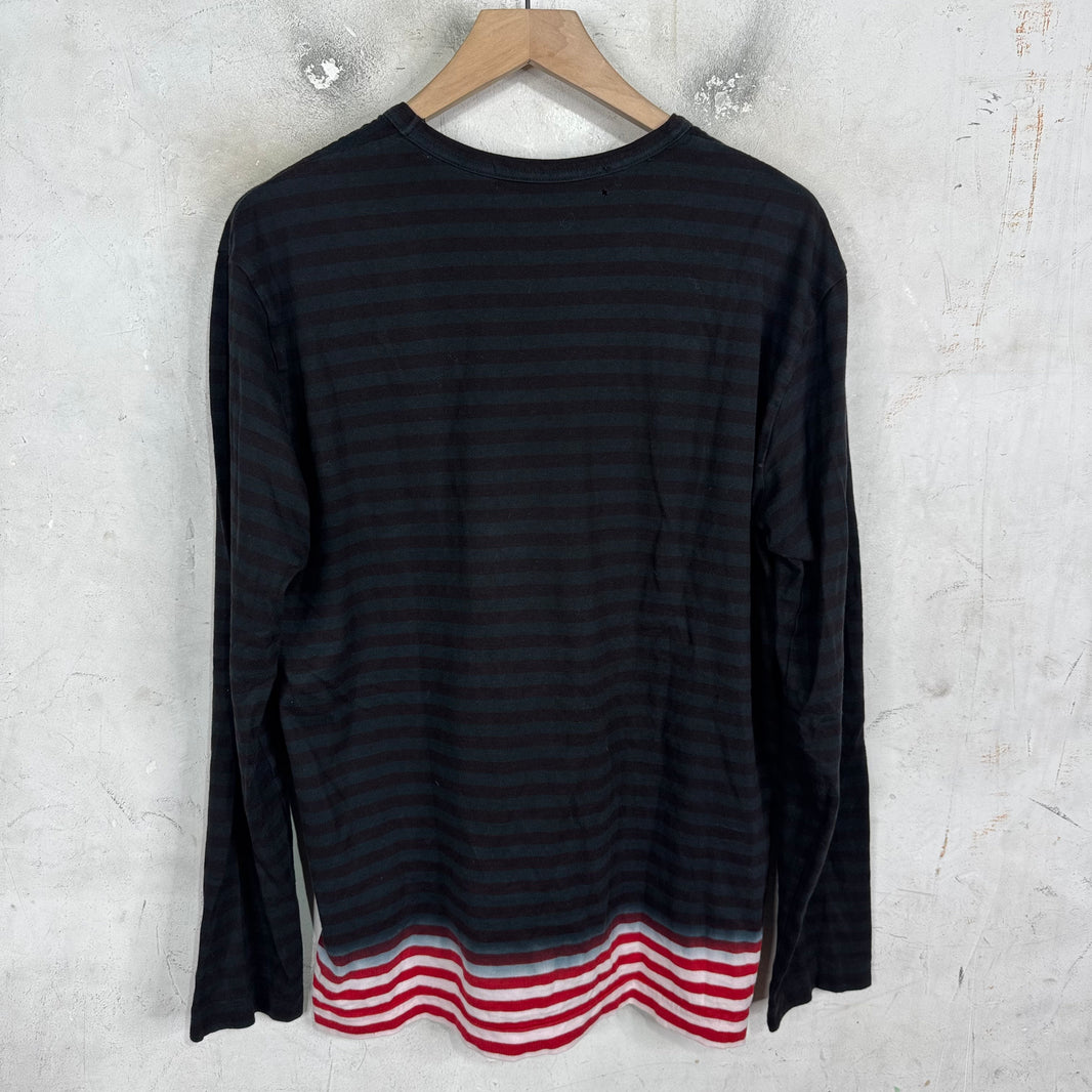 CDG Black Striped Gradient L/S T-Shirt