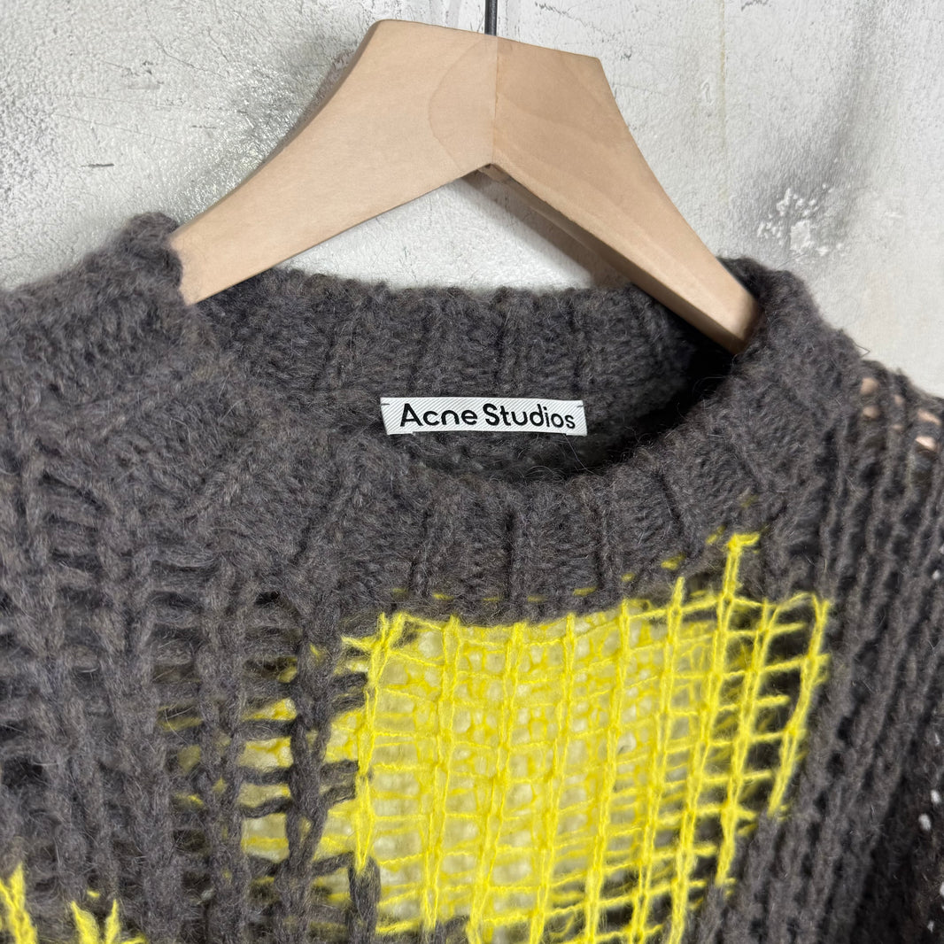 Acne Studios Loose Gauge Yellow Patched Sweater