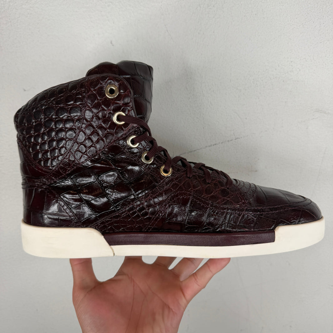 Chanel Croc Leather Embossed Sneakers