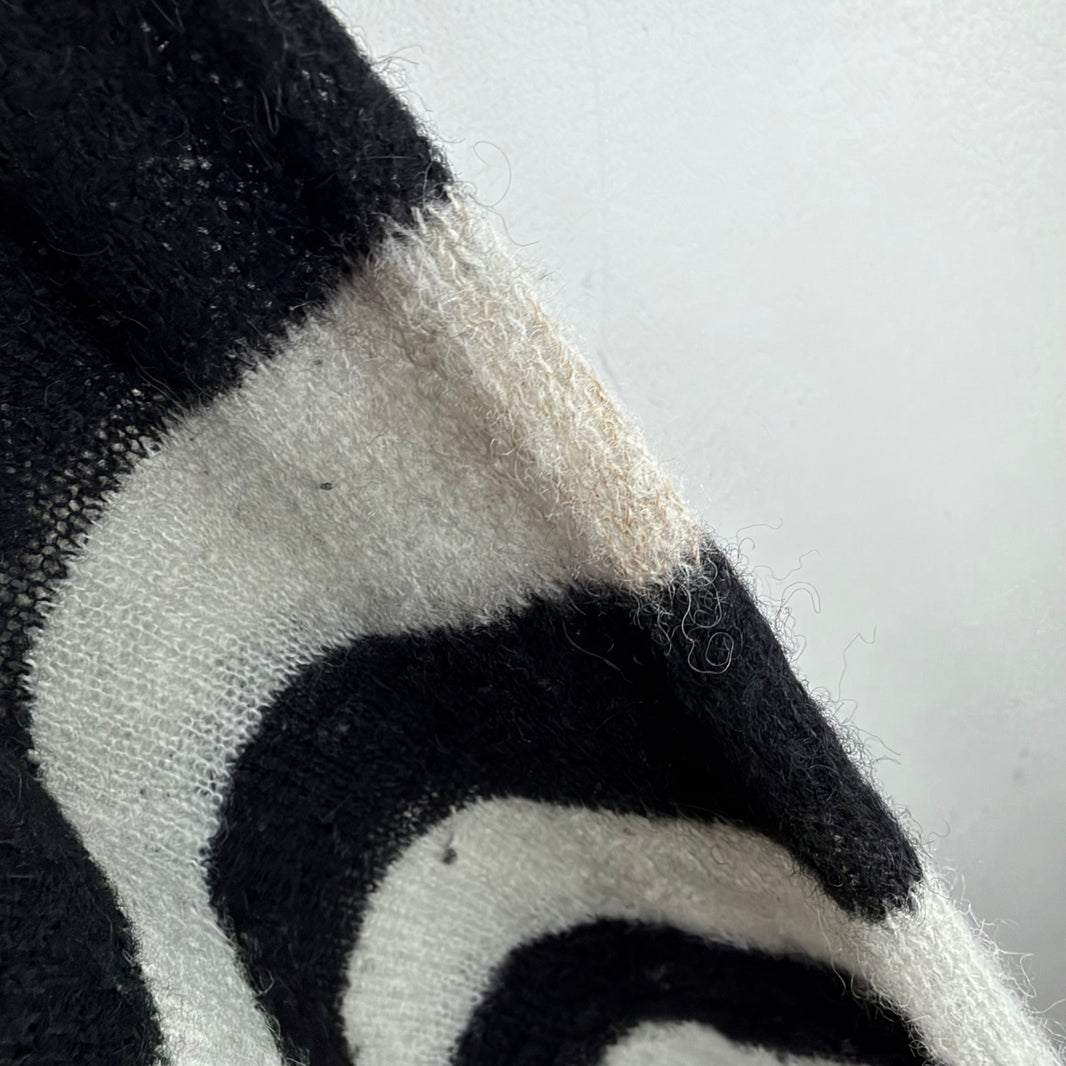 Dries Van Noten Striped/Cheetah Thin Knit Sweater