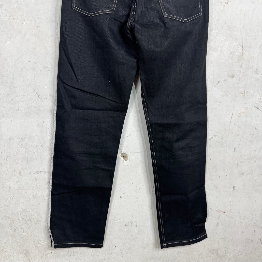 Margiela Reverse Seam Frayed Waistband Jeans