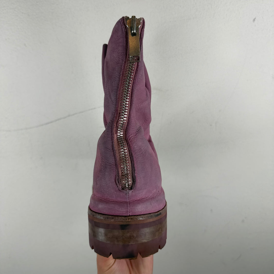 424 Pink Leather Lace Marathon Boots