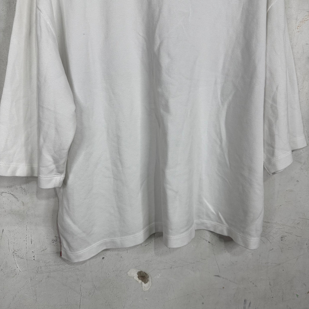 Thom Browne White Boxy Cropped Polo