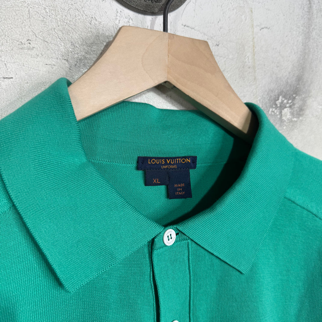 Louis Vuitton Teal Uniformes Knitted Polo
