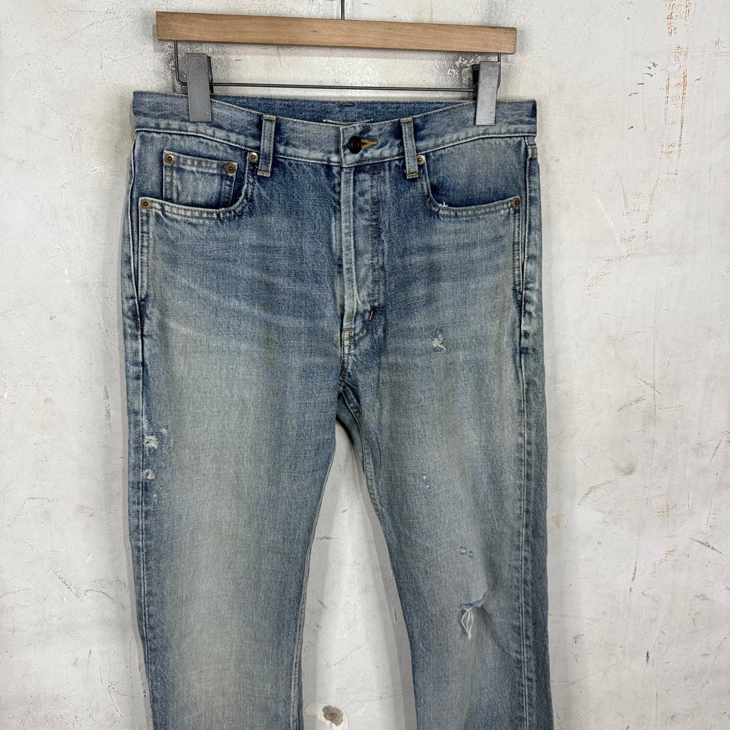 Saint Laurent Lightwash Distressed D8 Jeans