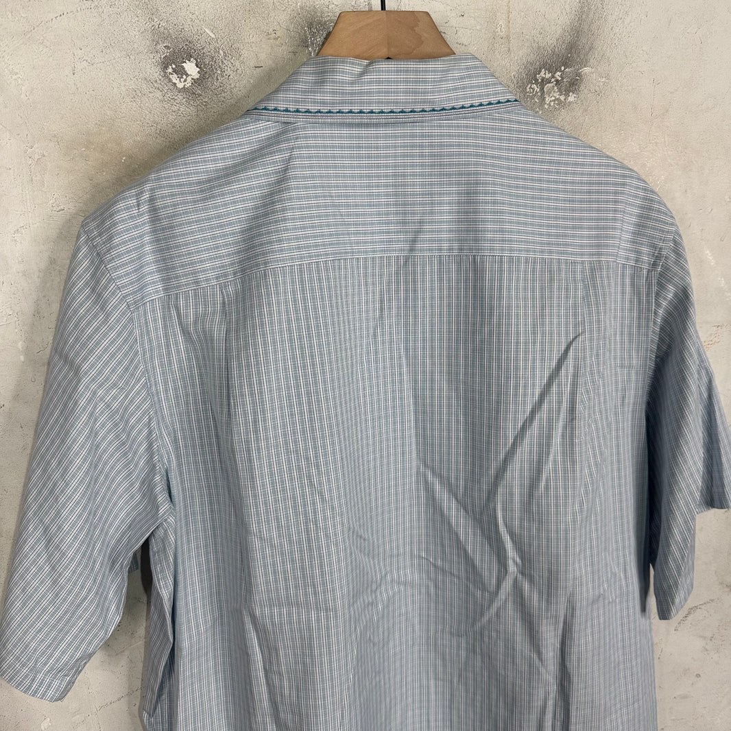 Prada Patterned Stitch Line Plaid S/S  Shirt
