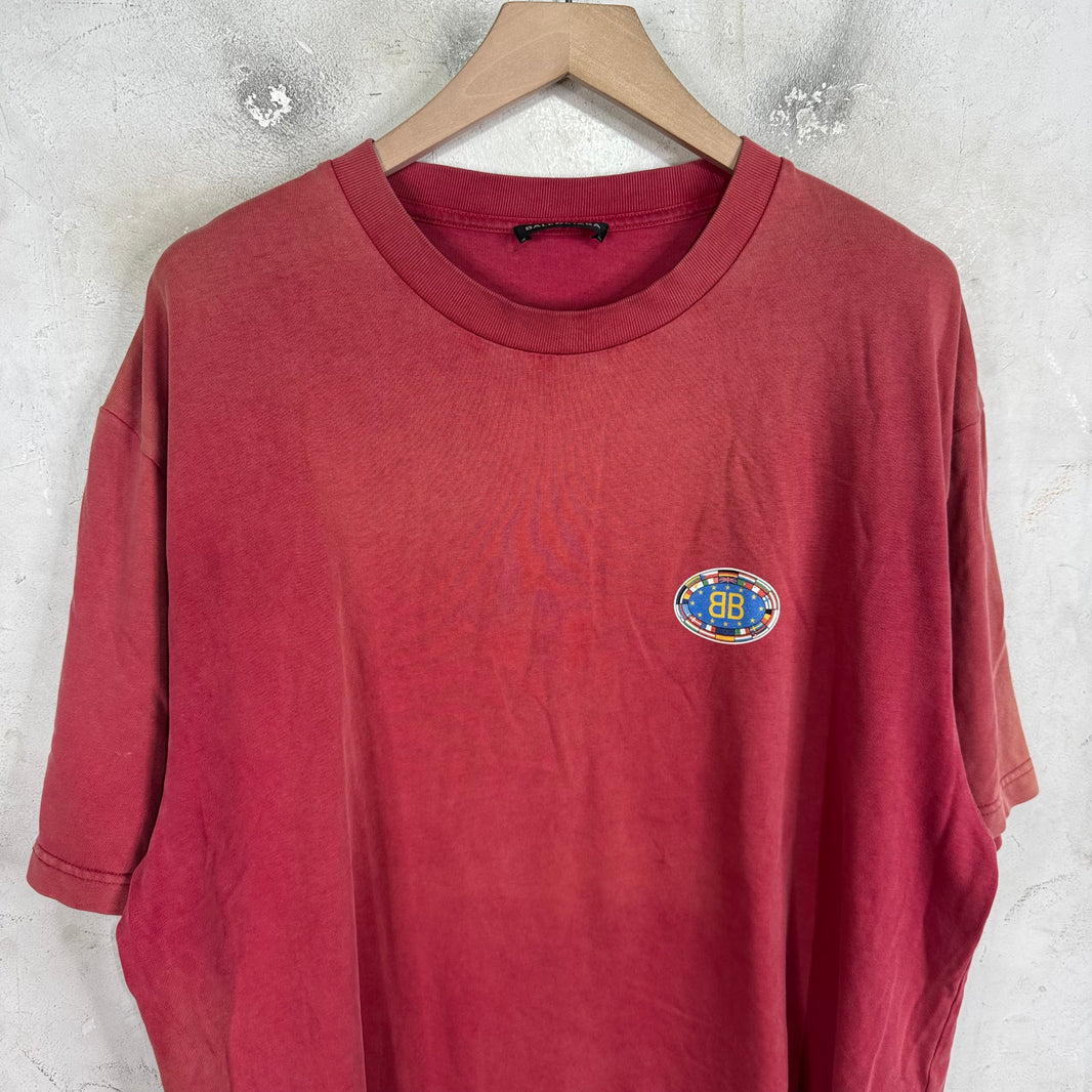Balenciaga Faded Flag Emblem BB T-Shirt