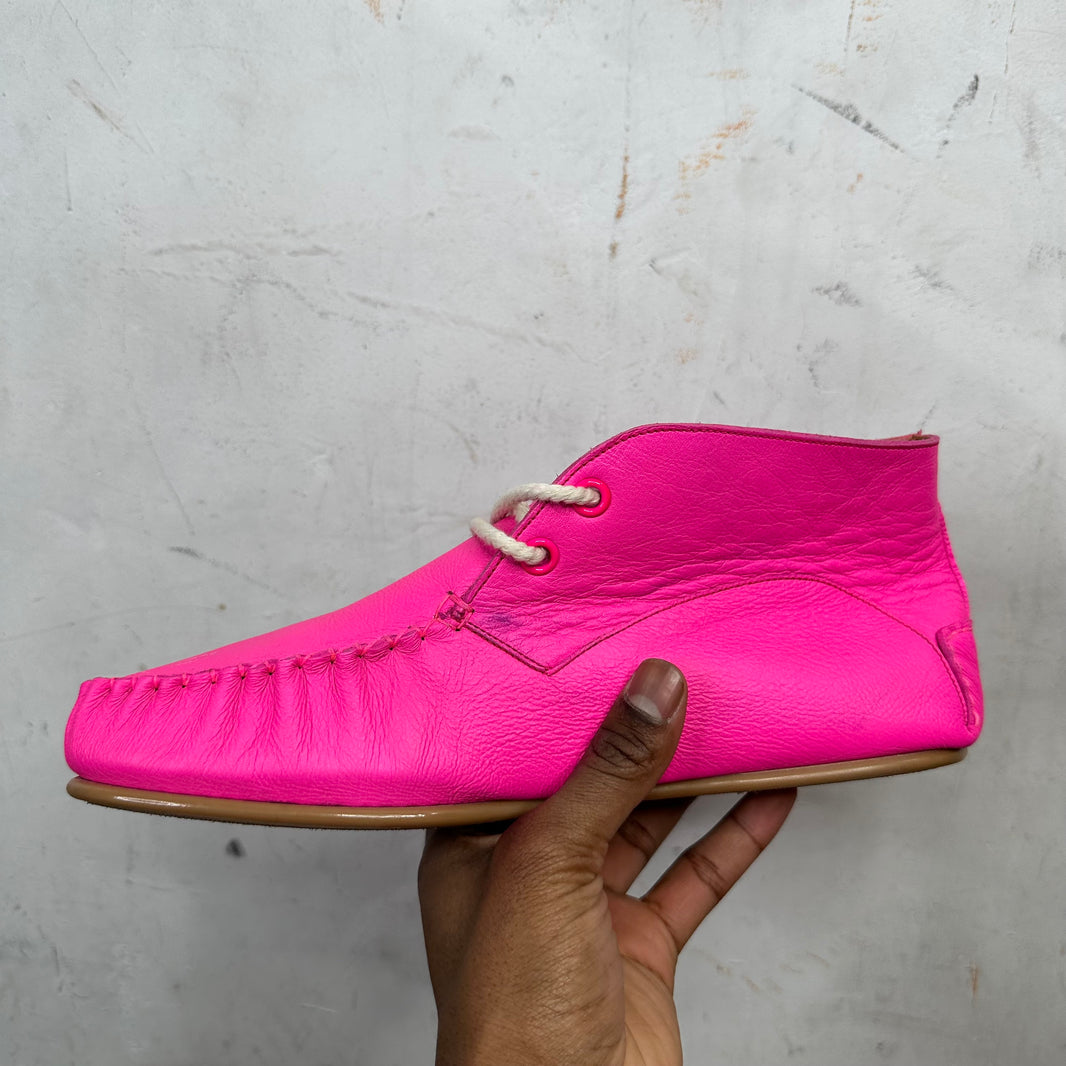 Loewe Pink Laced Moccasins