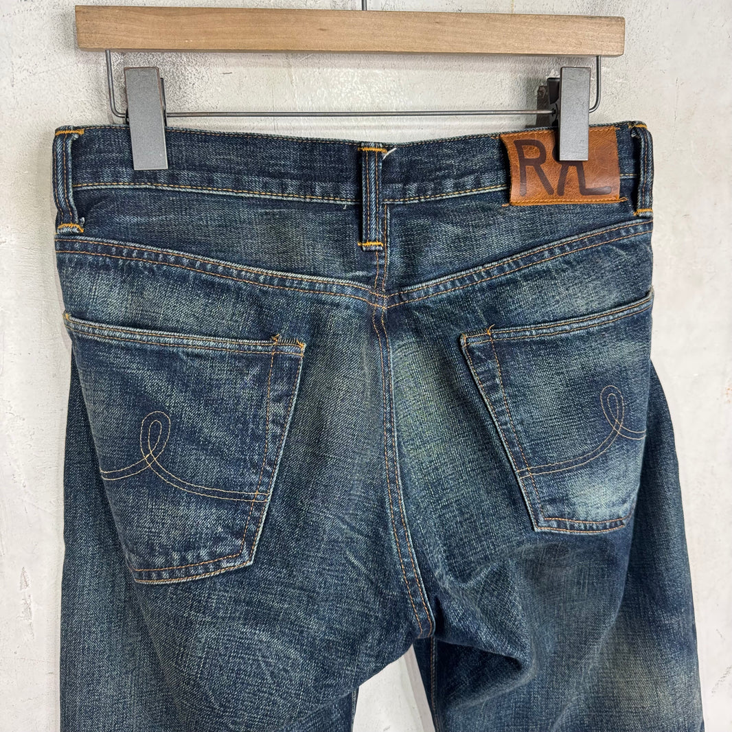 RRL Dark Wash  Whiskered Straight Jeans