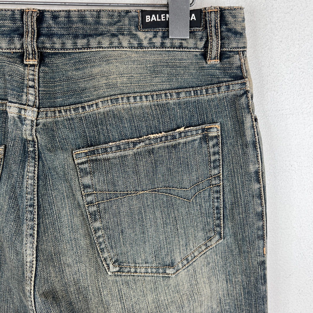 Balenciaga Blue Washed Flared Bootcut Jeans