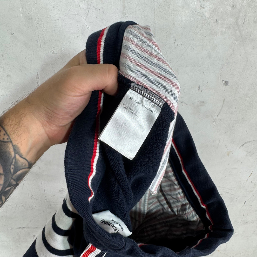 Thom Browne Navy Striped Sweat Shorts