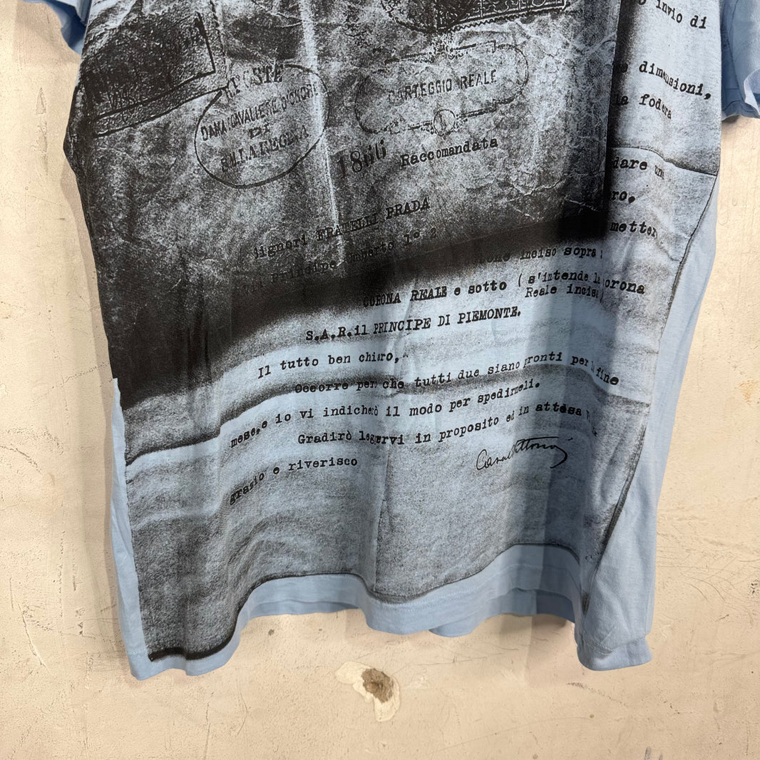 Prada Blue Newsprint T-Shirt