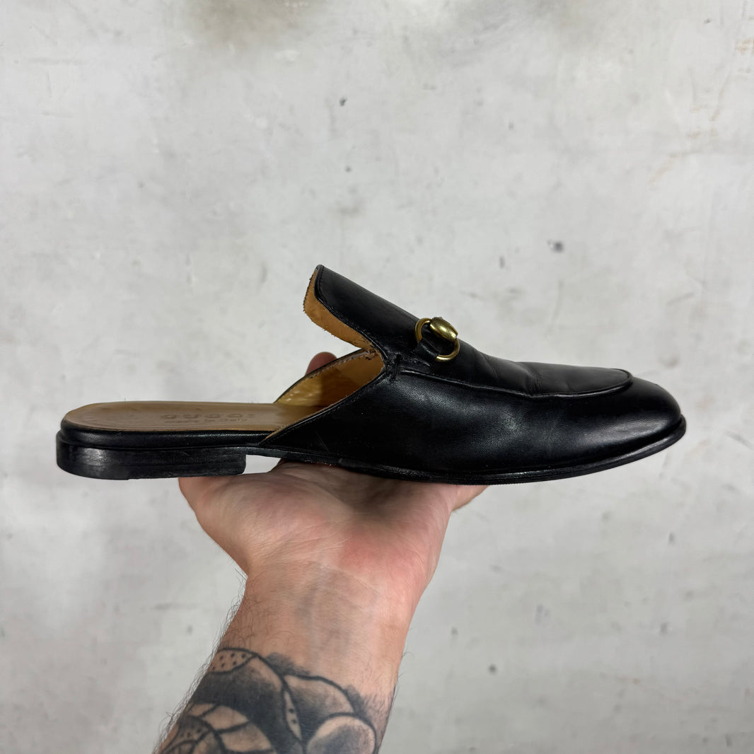 Gucci Black Horse-Bit Mules