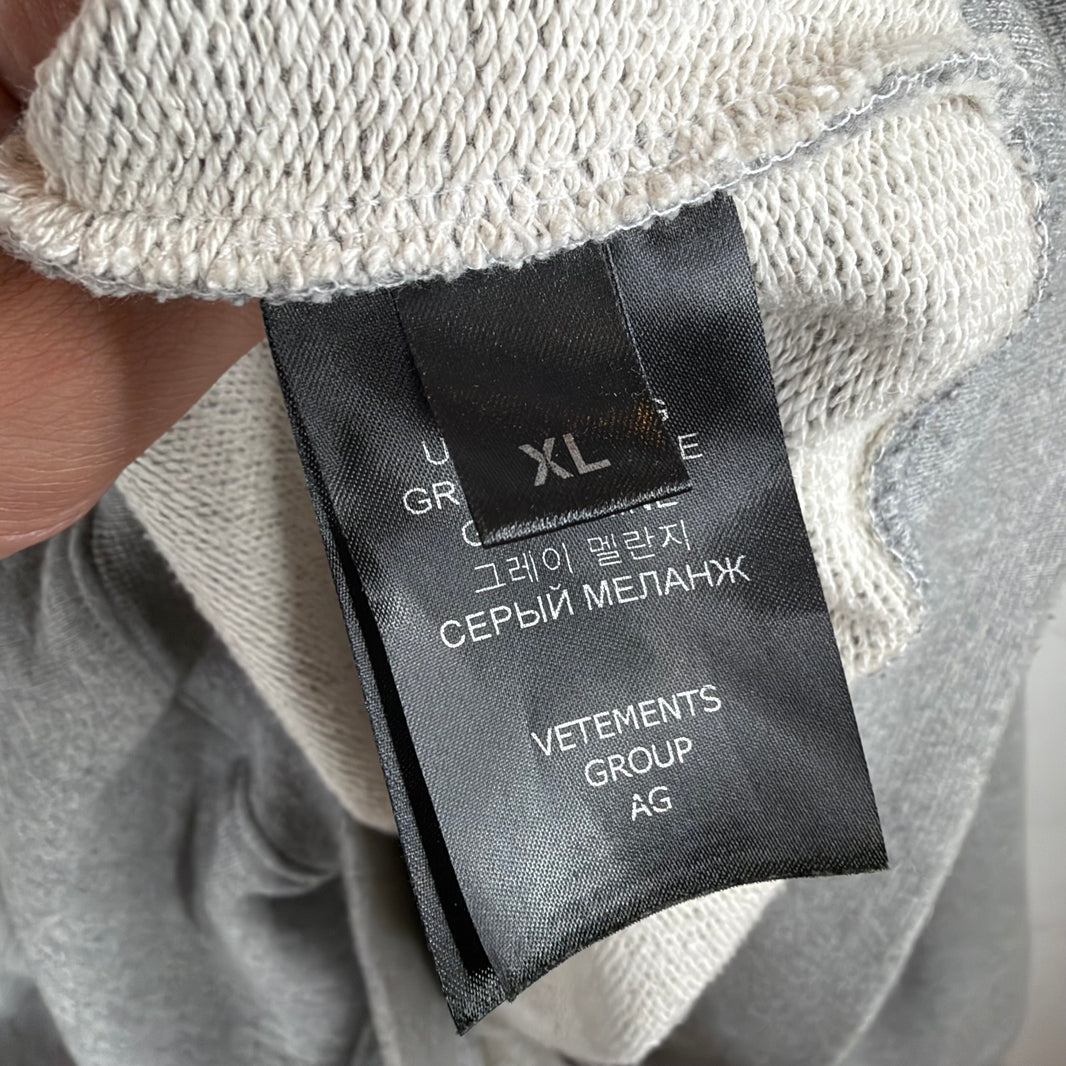 Vetements Paris Gray Hoodie