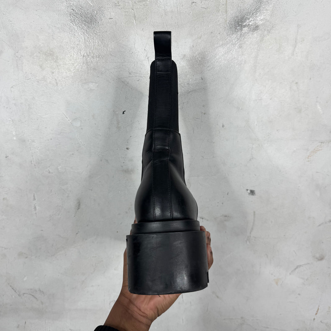 Rick Owens Leather Chelsea Bogun Boots