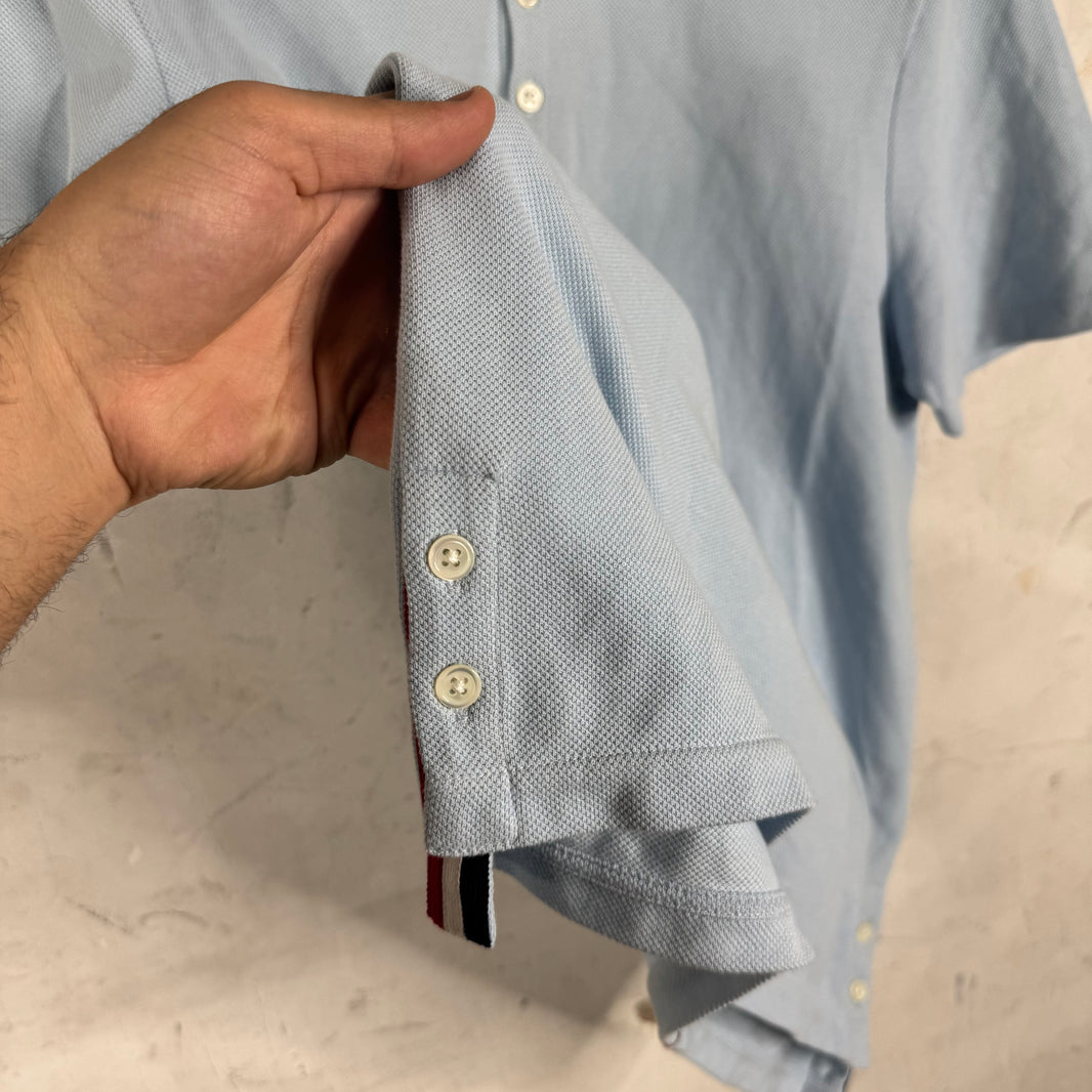 Thom Browne Blue Back Striped Polo