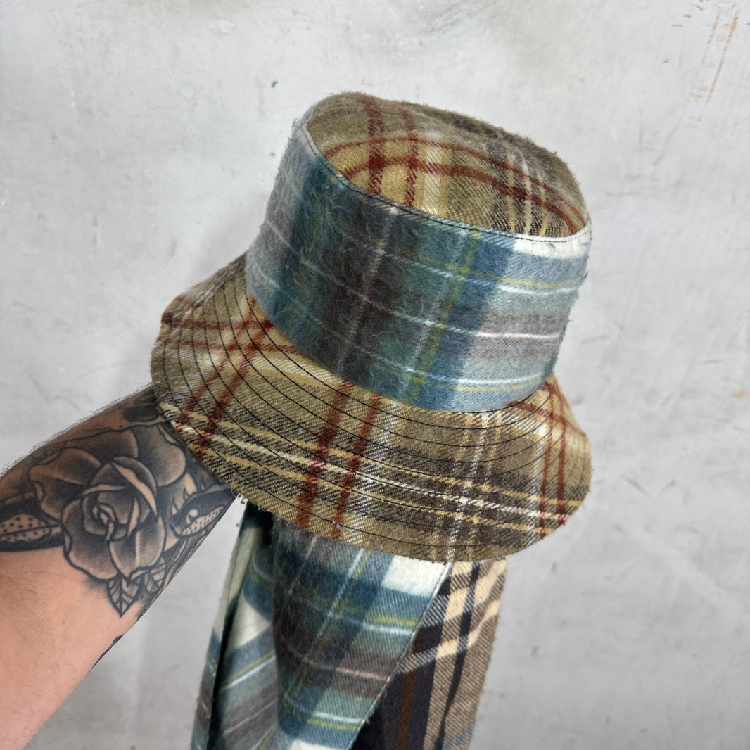 Marine Serre Plaid Scarf Bucket Hat
