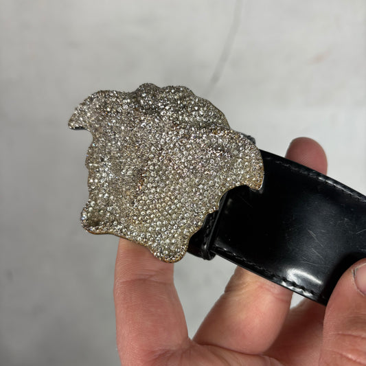 Versace Crystal Medusa Buckle Belt