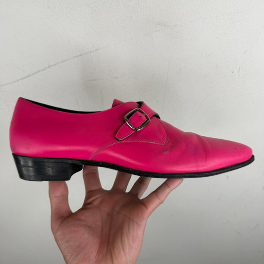 Celine Pink Pointed Buckle Derbys